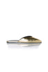 Tony Bianco mule flat dorado texturizado, perfil lateral