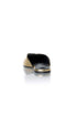 Tony Bianco flat dorado, detalle de talón y plantilla negra
