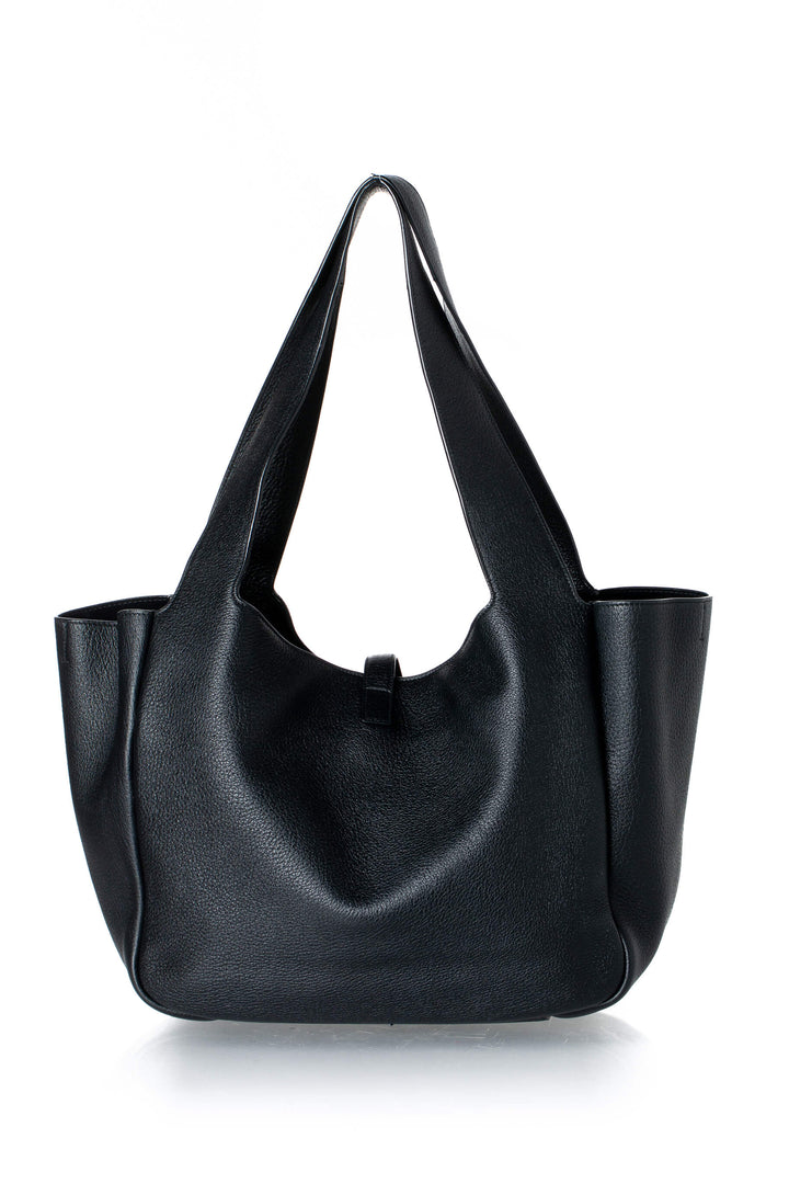 Tote Saint Laurent negra, vista posterior lisa