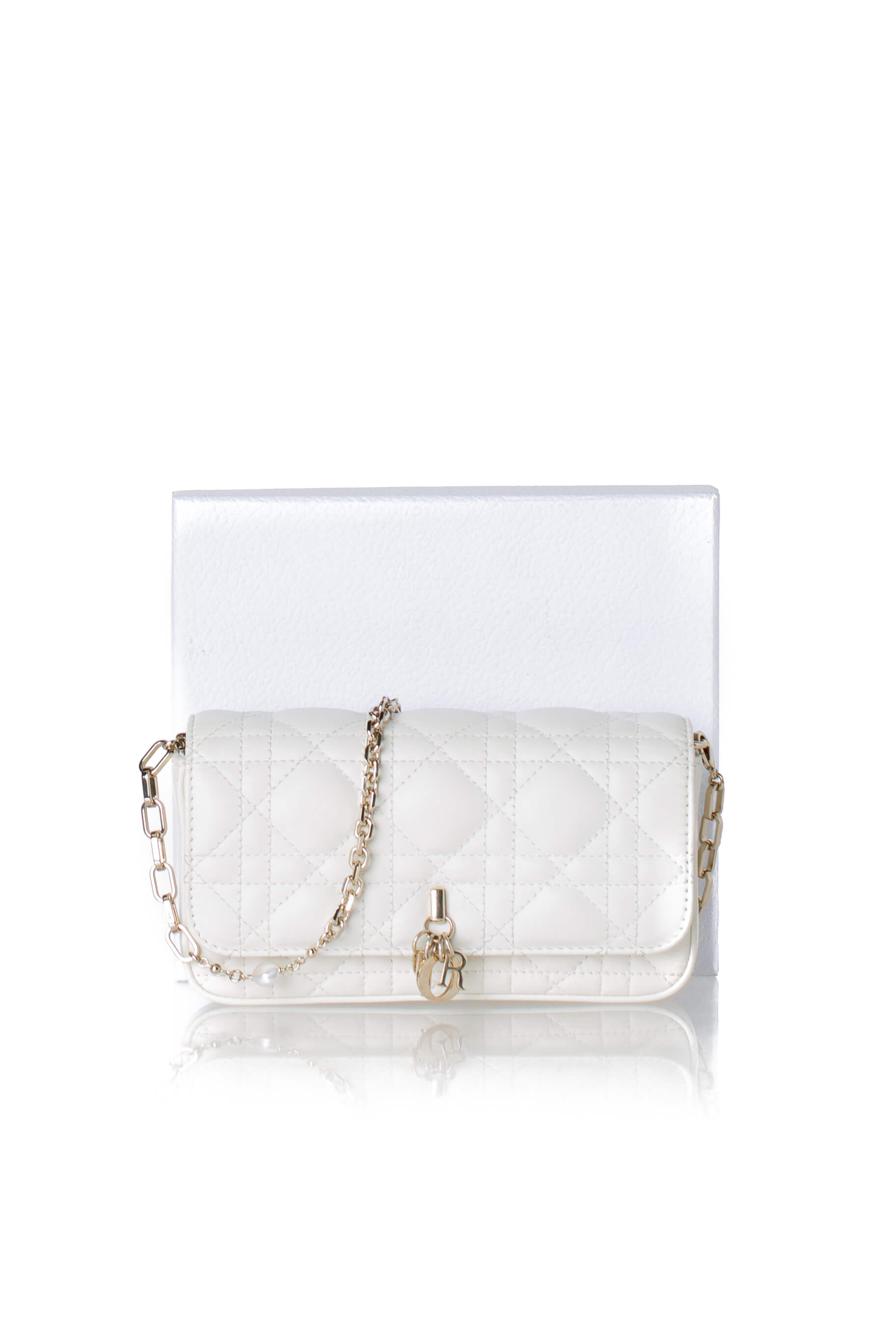Dior Talk Phone Pouch Cannage latte con caja original Christian Dior