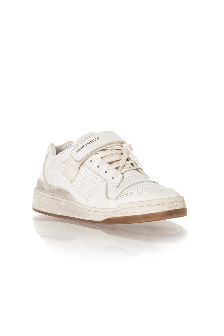 Tenis Saint Laurent marfil, vista lateral interior