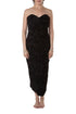 Vestido Bimba y Lola negro strapless texturizado con escote corazón, vista frontal