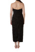 Vestido Bimba y Lola negro strapless, vista trasera con abertura corta en el bajo