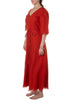 Jumpsuit Adolfo Domínguez terracota manga 3/4 con bajo deshilachado, vista lateral