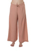Pantalón Chloé rosa coral de pierna amplia con jareta en la cintura, vista frontal