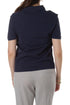 Polo Lacoste azul marino, vista trasera con cuello rib