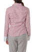 Camisa Carolina Herrera pata de gallo rojo y blanco, vista trasera con puños anchos blancos