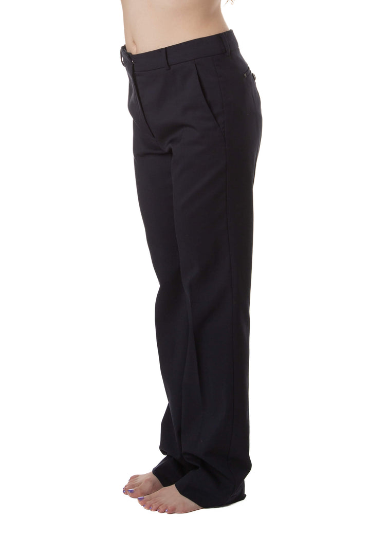 Pantalón Sportmax azul marino de vestir, vista lateral con bolsillo