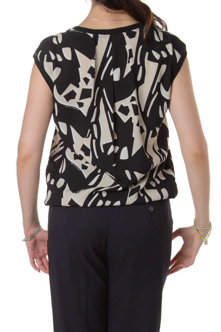 Blusa Adolfo Domínguez estampada con drape espalda, vista trasera