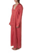 Vestido/kimono Alexis rojo largo de manga larga, vista lateral