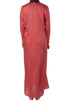 Vestido/kimono Alexis rojo estampado, vista trasera con cuello alto
