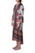 Kimono celeste estampado manga acampanada, vista lateral