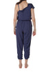 Jumpsuit Parker azul asimétrico, vista trasera