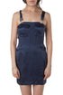 Vestido Fleur du Mal navy seda estilo overol, vista frontal