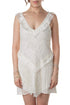 Vestido Alexis blanco de encaje con flecos, vista frontal