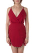 Vestido NBD rojo de tirantes con bajo de perlitas, vista frontal