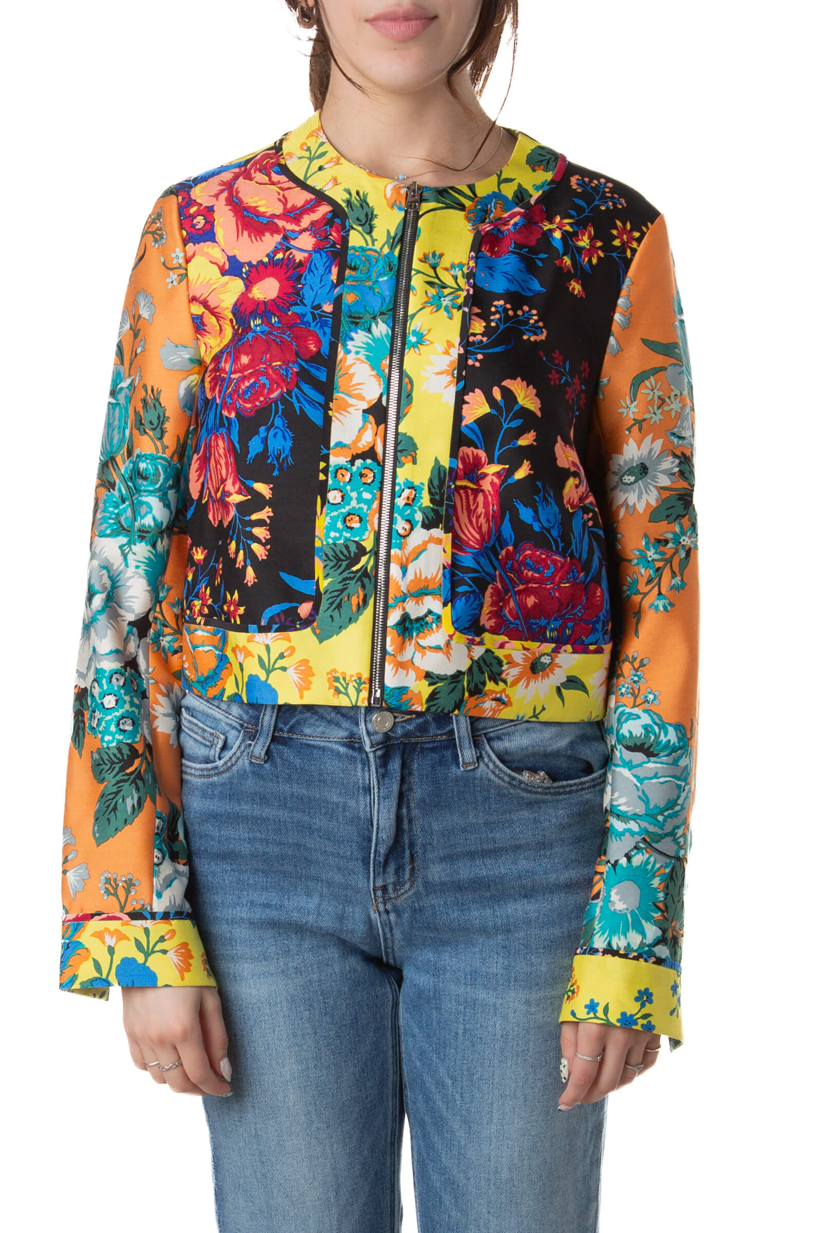 Chaqueta Diane von Furstenberg con estampado floral en paneles, vista frontal