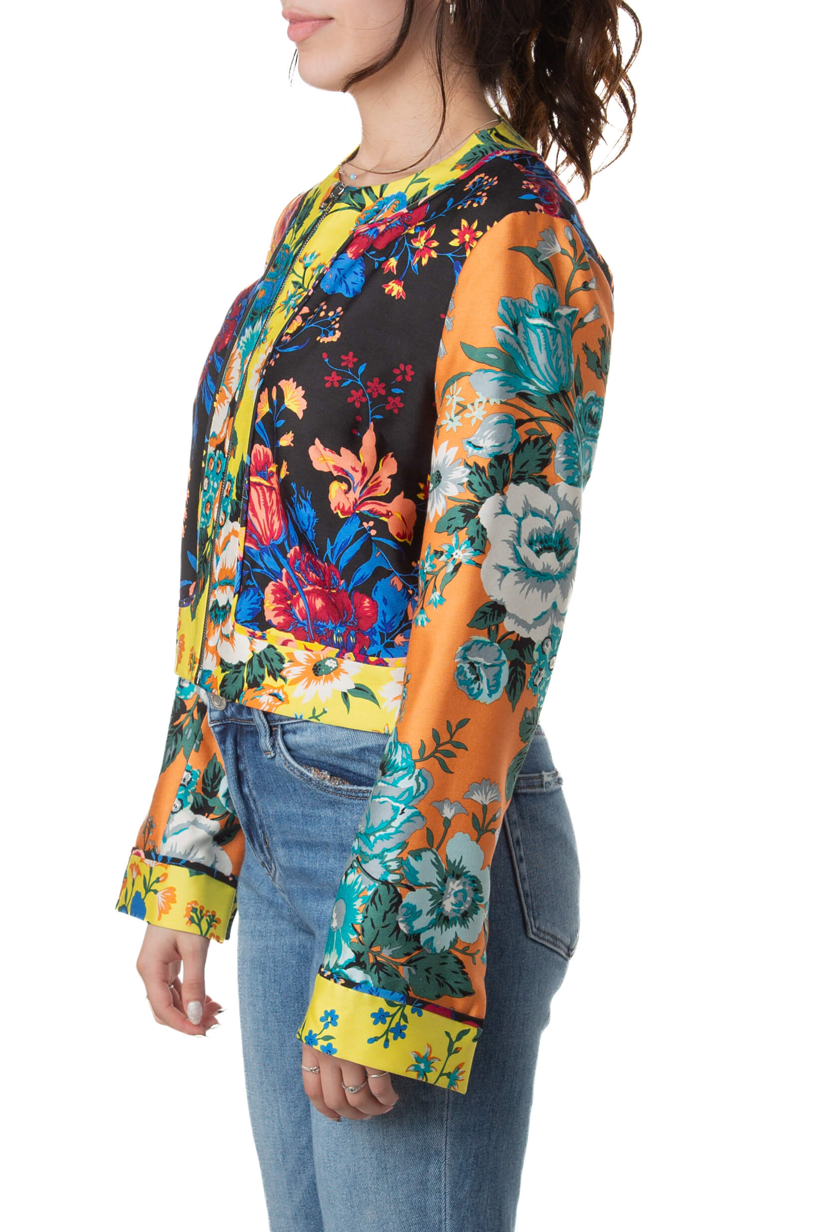Chaqueta Diane von Furstenberg con estampado floral en paneles, vista lateral