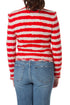 Saco Alice + Olivia de tweed a rayas rojo y blanco, vista trasera