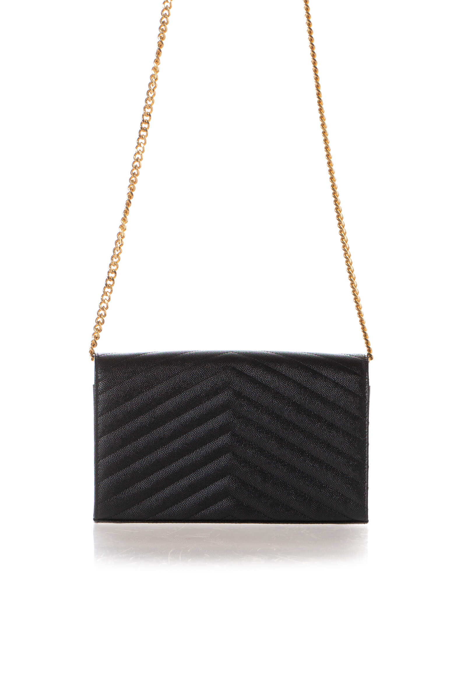 Reverso de la cartera Saint Laurent Cassandre con acolchado en espiga