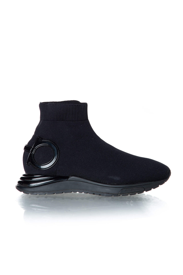 Salvatore Ferragamo Gancini Sock Sneakers — vista lateral exterior