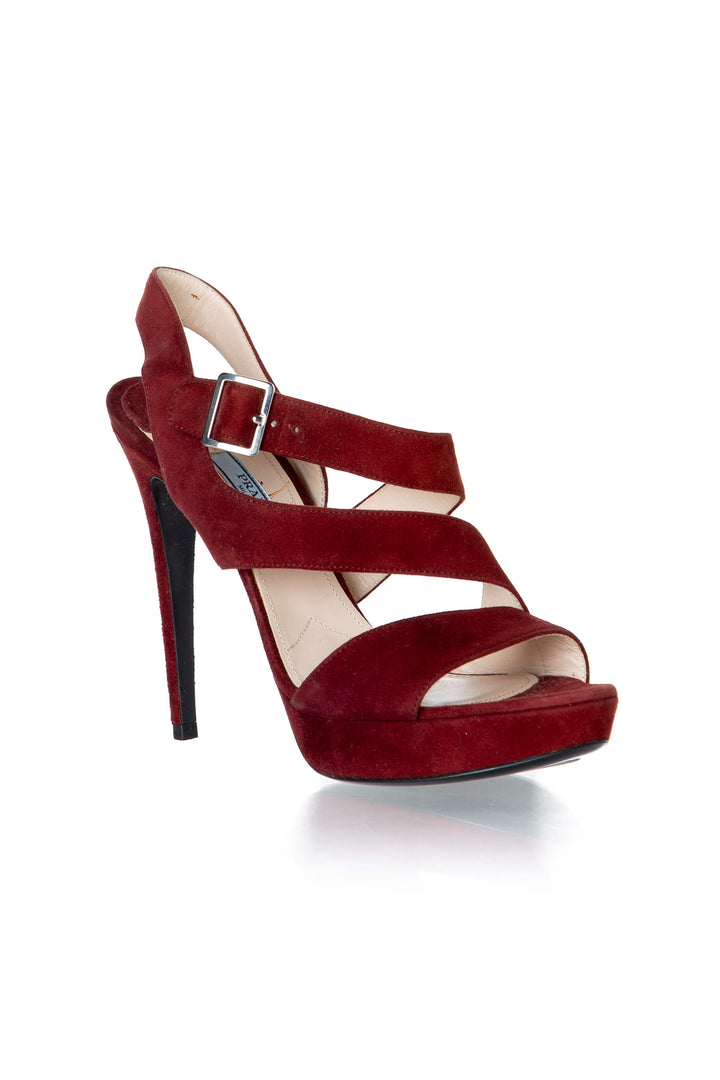 Prada Sandalias de plataforma con tiras — vista tres cuartos frontal