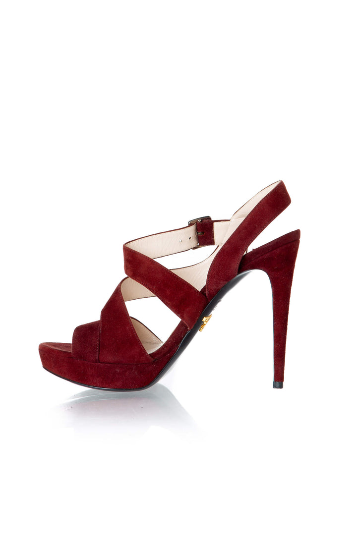 Prada Sandalias de plataforma con tiras — vista lateral interior