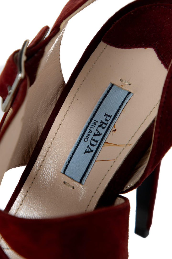 Prada Sandalias de plataforma con tiras — plantilla con etiqueta azul Prada Milano