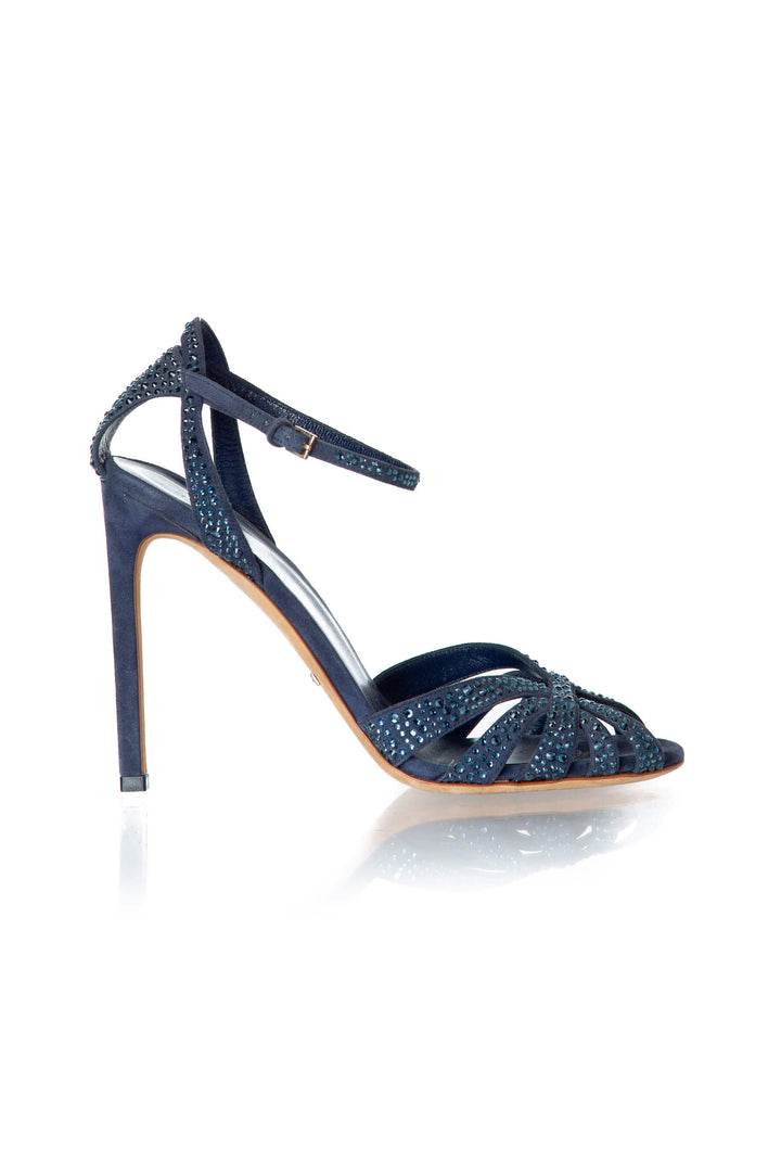 Gucci Sandalias de tacón con cristales — vista lateral exterior