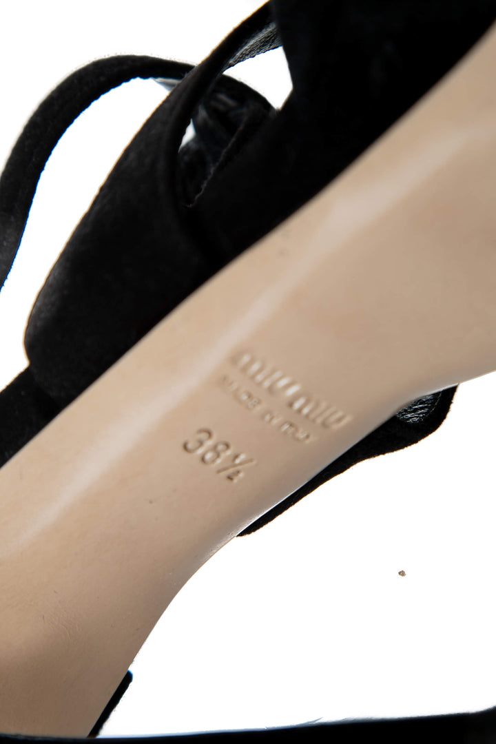 Miu Miu Sandalias de plataforma con tiras — suela con talla 38½