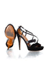 Gucci Sandalias de plataforma con tiras de charol — par con la suela cognac a la vista