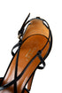 Gucci Sandalias de plataforma con tiras de charol — plantilla cognac con logo Gucci