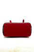 Base de piel roja con pies metálicos de tote Burberry