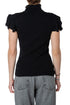 Suéter RED Valentino negro de cuello alto con olanes, talla S, vista trasera
