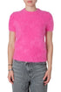 Suéter Michael Kors Collection fucsia afelpado de manga corta, vista frontal