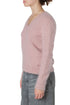 Suéter Gucci rosa palo de angora con cuello en V, vista lateral