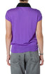 Suéter tipo polo Gucci morado con cuello negro, vista trasera