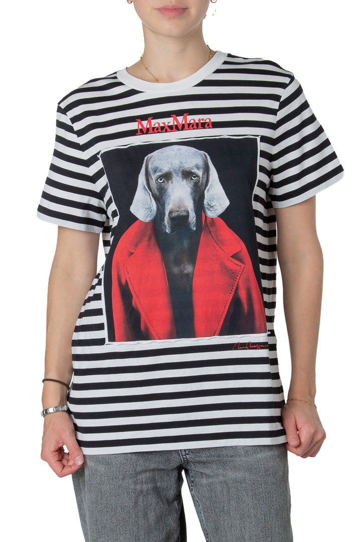 Playera Max Mara a rayas blanco y negro talla M, preloved, vista frontal | ClosetRehab