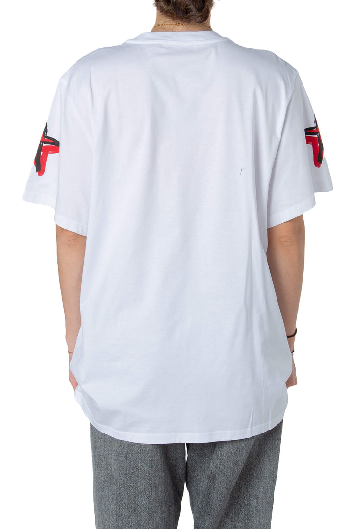 Playera Max Mara blanca, detalle de la espalda y aplicaciones en mangas | ClosetRehab