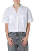 Camisa Athleta blanca talla S, vista frontal con bolsillos | ClosetRehab