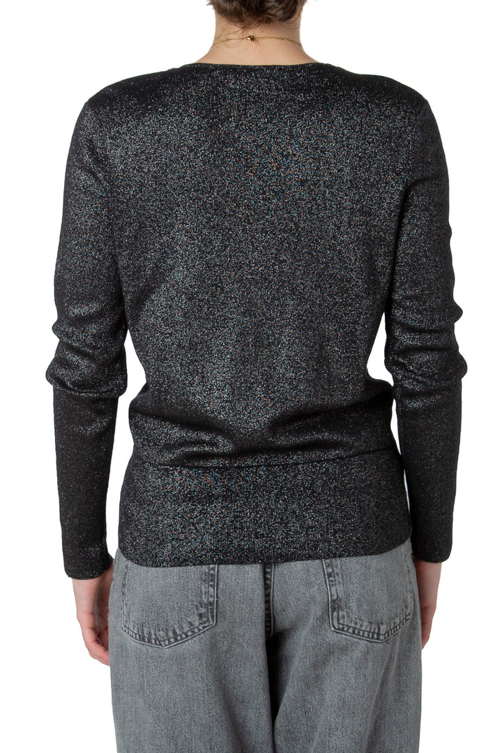 Blusa de entretiempo Ann Taylor negra, detalle de la espalda | ClosetRehab
