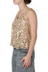 Blusa French Connection beige talla S, vista lateral | ClosetRehab