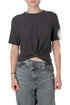 Playera deportiva Lululemon gris carbón talla 6 de algodón pima, preloved, vista frontal | ClosetRehab