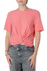 Playera deportiva Lululemon rosa coral talla 6 de algodón pima, preloved, vista frontal | ClosetRehab