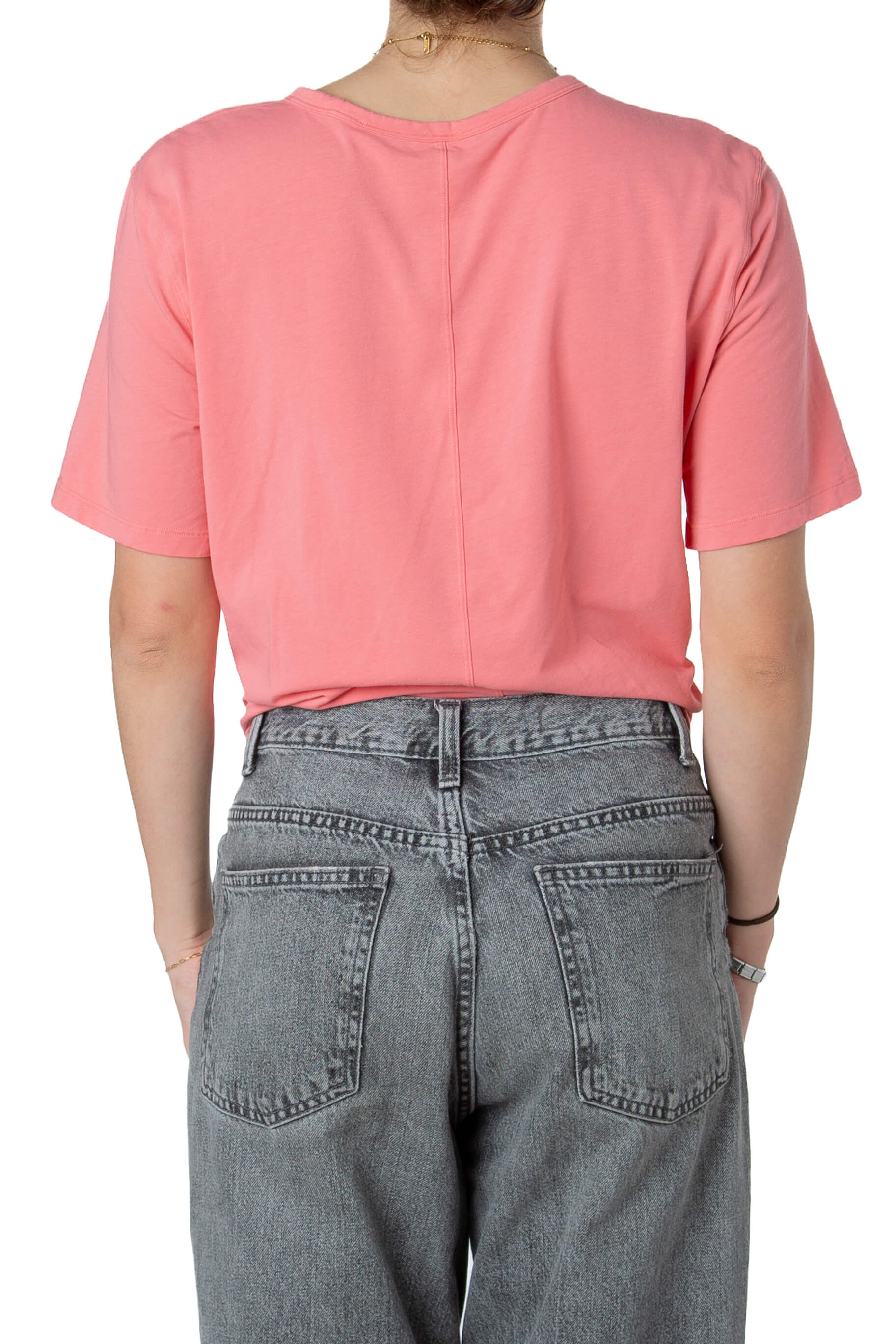 Playera deportiva Lululemon rosa coral, detalle de la espalda | ClosetRehab