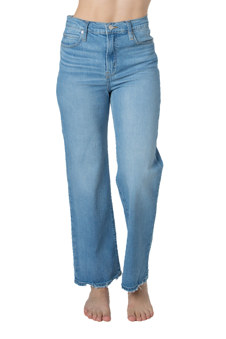 Jeans FRAME azul claro de pierna recta, vista frontal