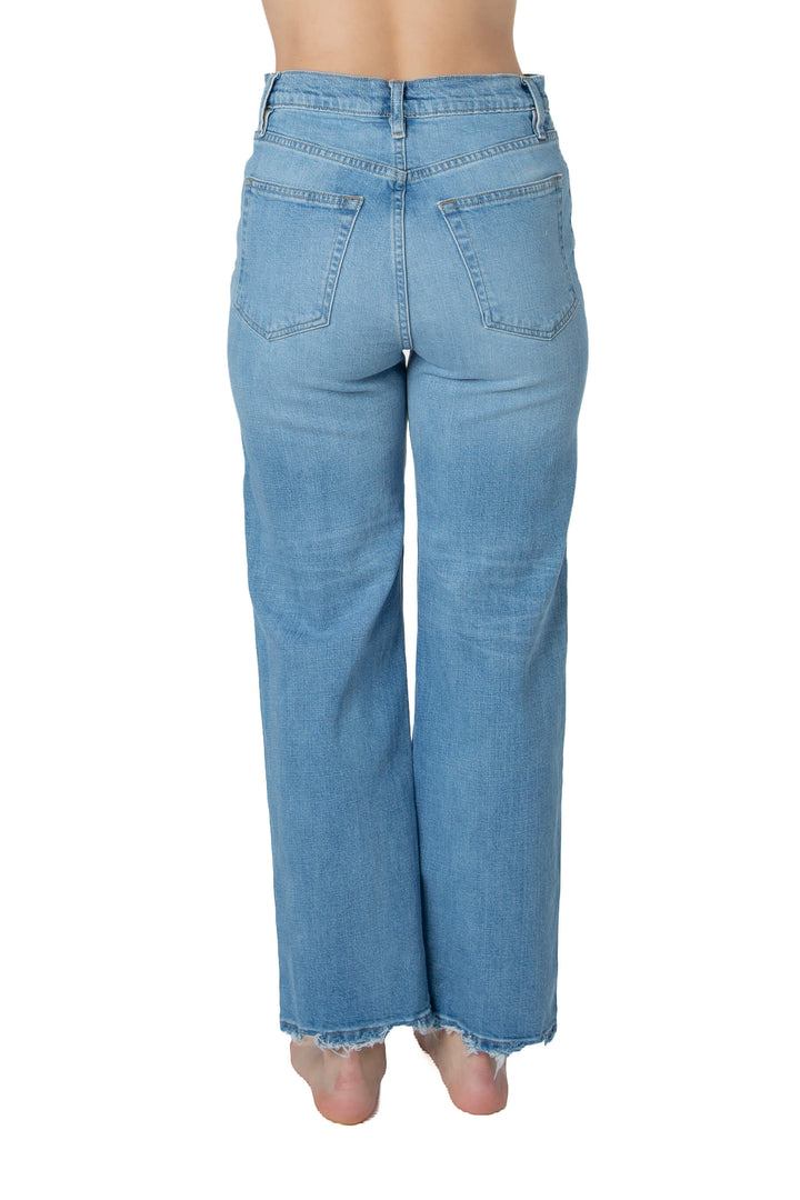 Jeans FRAME azul claro de pierna recta, vista trasera