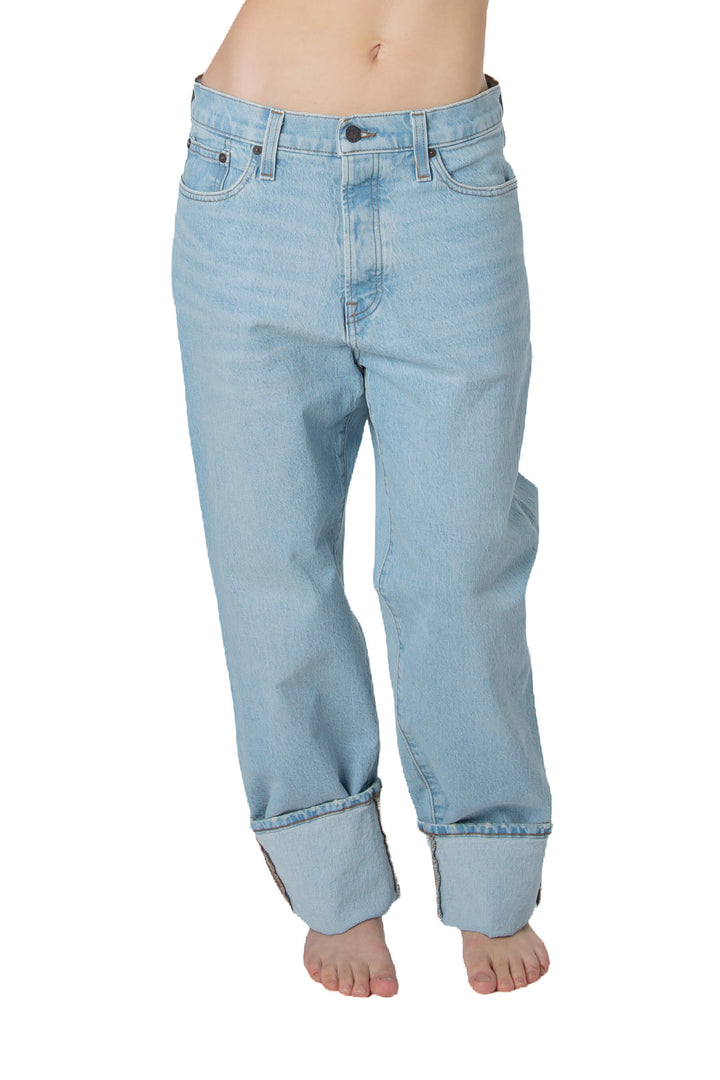 Jeans Madewell azul claro de corte relajado, vista frontal
