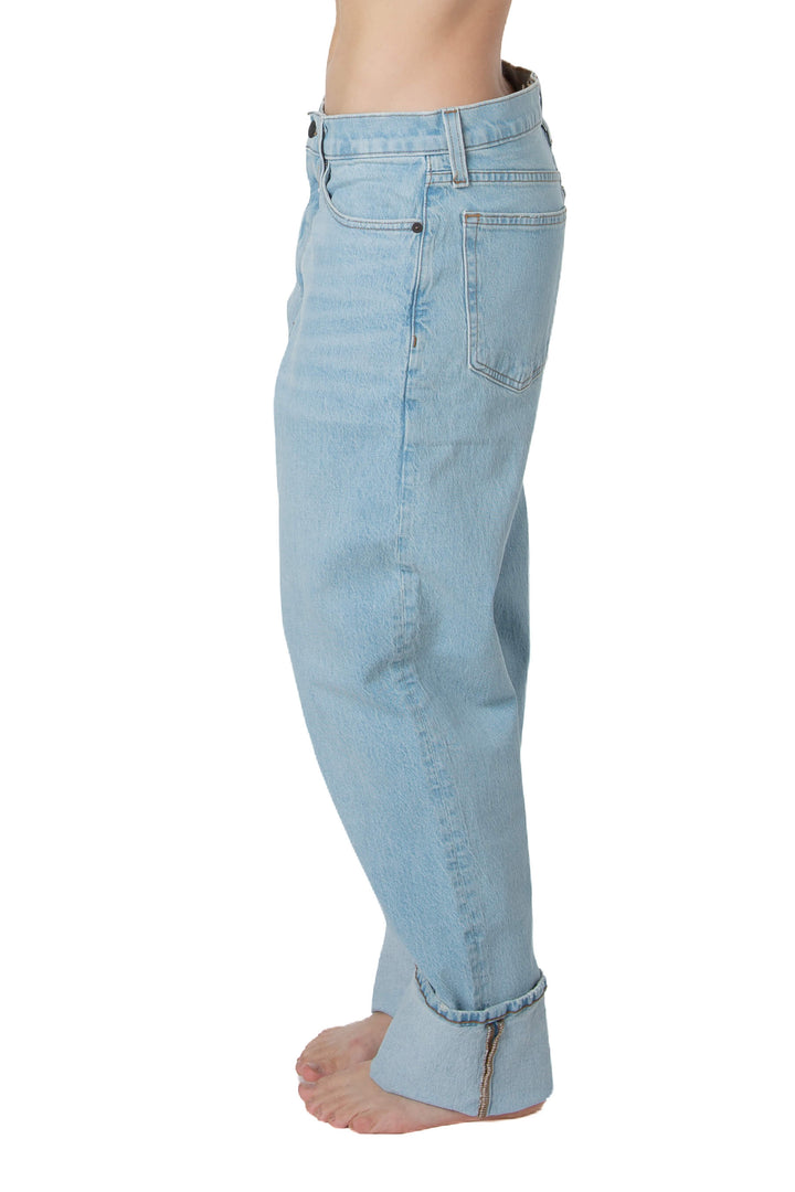 Jeans Madewell azul claro de corte relajado, vista lateral