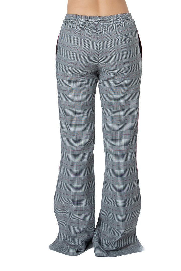 Pantalón St. Roche de cuadros con franja fucsia, vista trasera